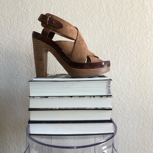 SALE Rag & Bone Sloane Nubuck Platform Sandal Stac - Picture 2 of 8